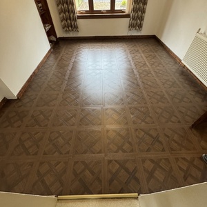 Dark Wood Basket weave Flooring