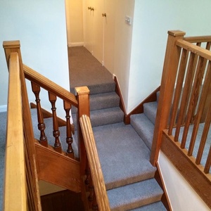 Grey Carpet Fitted To Land And Stair