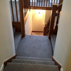 Grey Twist Carpet On To Landing