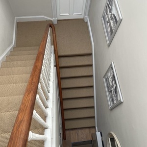 Sisal Carpet Fitted To Stairs